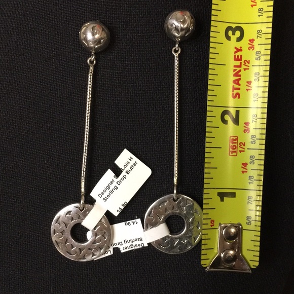 LOIS HILL Sterling Silver Drop Dangle Cut Out Post Back Earrings NWT - Picture 3 of 8
